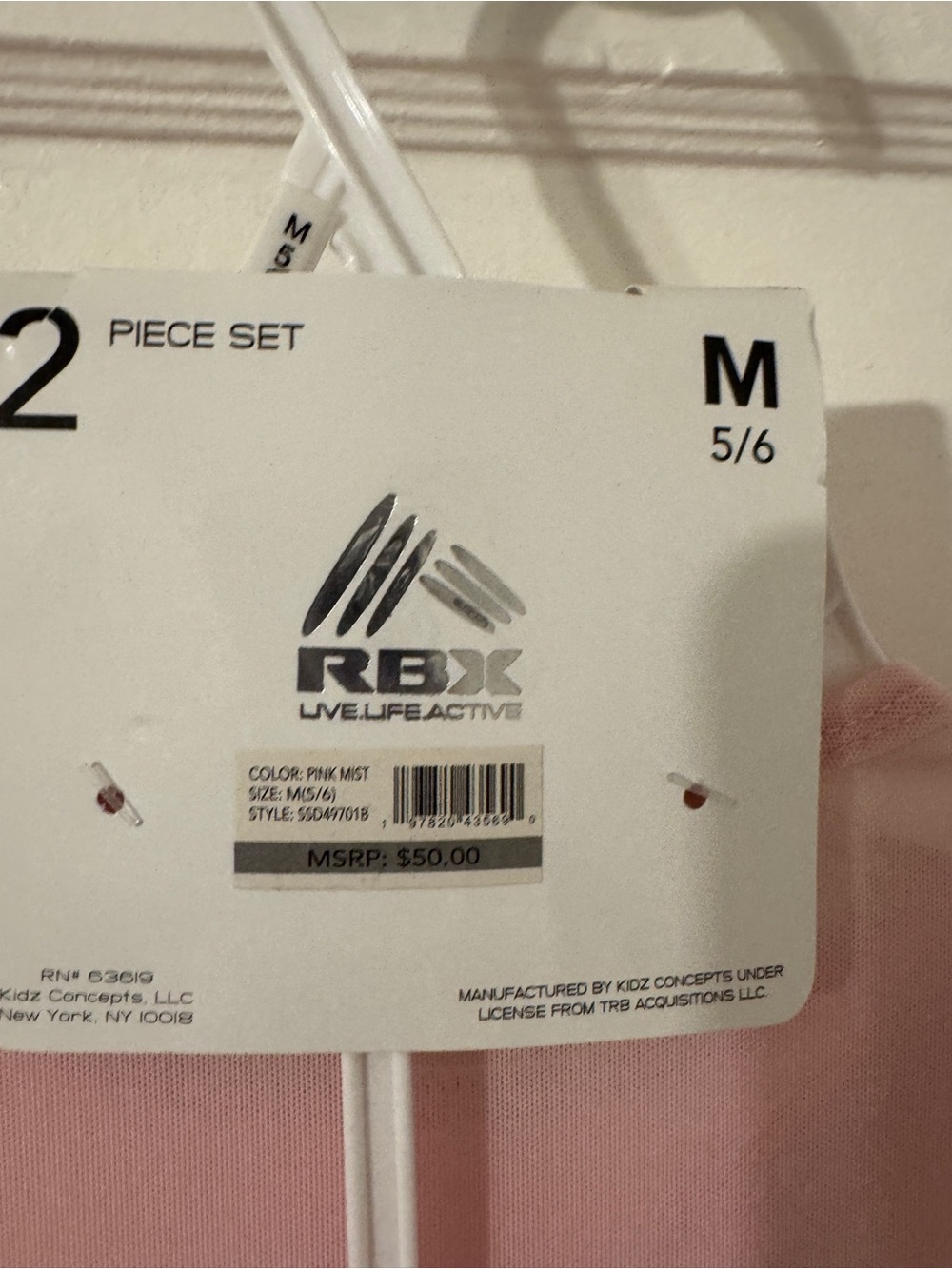 RBX Girls 2 Piece Set Athletic Top & Skirt Pink Medium - Picture 5 of 5